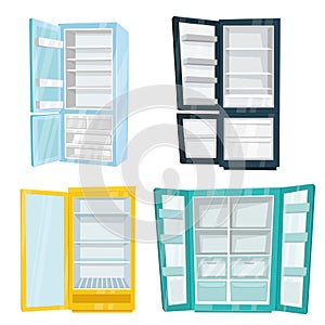 Set of Home and Commercial Refrigerators Colorfuls