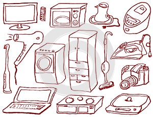 Set of home electronics.