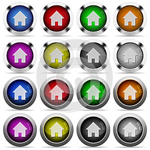 Set of home glossy web buttons.