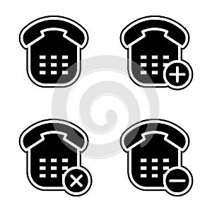 set of home phone icon. Element of phone for mobile concept and web apps icon. Glyph, flat icon for website design and development