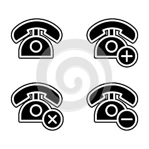 set of home phone icon. Element of phone for mobile concept and web apps icon. Glyph, flat icon for website design and development