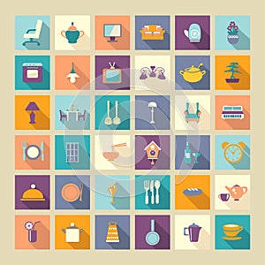 A set of home related icons elements-illustation