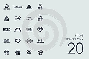 Set of homophobia icons photo