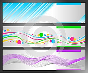 Set of horizontal abstract banners