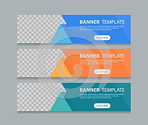 set of horizontal abstract web banner design template background