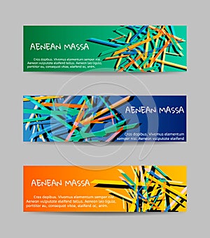 Set horizontal banners. Abstract vector backgrounds.