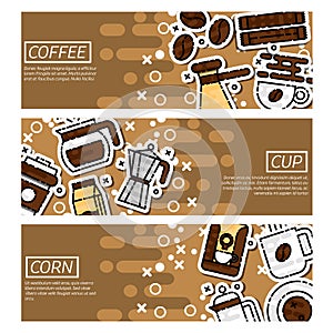 Set of Horizontal Banners about coffee