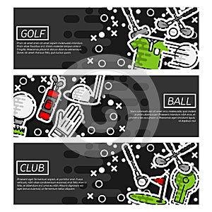 Set of Horizontal Banners about golf