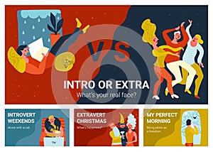 Introvert Extravert Horizontal Banners photo
