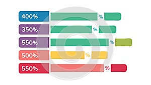 Set of Horizontal Bar Charts, Data Visualization, vector design Generative AI