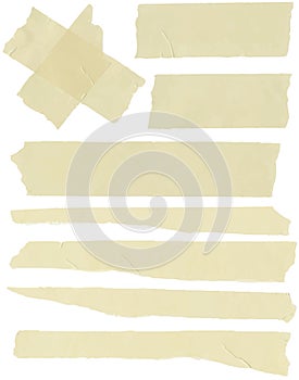 Set of horizontal and different size sticky tape