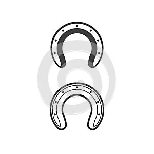 Set of Horseshoe icon, luck and fortune symbol. Vector