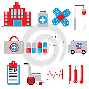 set of hospital icons. Vector illustration decorative design