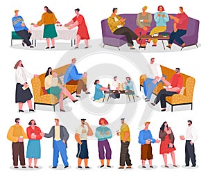 Home Reception Guests and Hosts Collection Vector photo