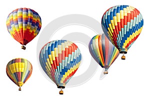 A Set of Hot Air Balloons on White