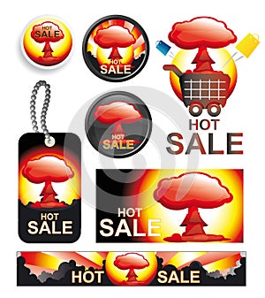 Set of hot sales vectors