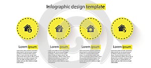 Set House humidity, temperature, Smart home and under protection. Business infographic template. Vector