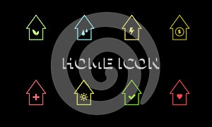 set of house icons. home icons. building icons. flat house icons. flat home icons. flat icons. minimalist icons. flat vector desig