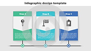 Set House key, Hanging sign with Sold and contract. Business infographic template. Vector