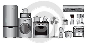 Set of household appliances