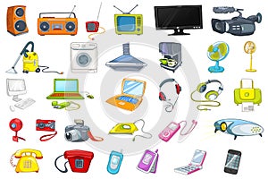 Set of household appliances and electronic devices photo
