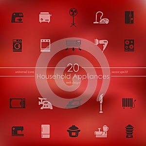 Set of household appliances icons