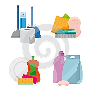 Set of household chemicals