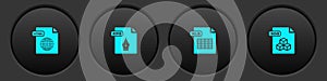 Set HTML file document, EPS, XLS and 3DS icon. Vector