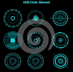 Set of hud circle elements,Futuristic Sci Fi Modern User Interface Set.hud circle elements,head up display,hud elements photo