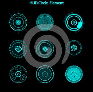 Set of hud circle elements,Futuristic Sci Fi Modern User Interface Set.hud circle elements,head up display,hud elements photo