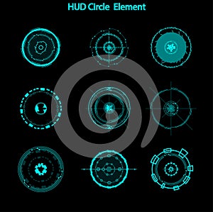 Set of hud circle elements,Futuristic Sci Fi Modern User Interface Set.hud circle elements,head up display,hud elements photo