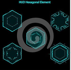 Set of hud hexagon elements,Futuristic Sci Fi Modern User Interface Set.hud hexagon elements,head up display,hud elements photo