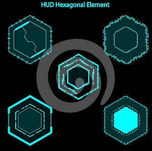 Set of hud hexagon elements,Futuristic Sci Fi Modern User Interface Set.hud hexagon elements,head up display,hud elements photo