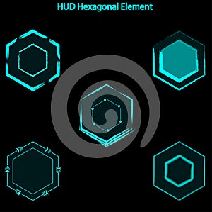 Set of hud hexagon elements,Futuristic Sci Fi Modern User Interface Set.hud hexagon elements,head up display,hud elements photo