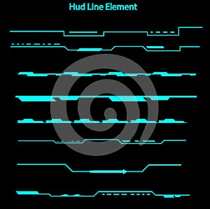 Set of hud line elements,Futuristic Sci Fi Modern User Interface Set.hud line elements photo