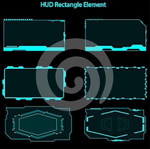 Set of hud rectangle elements,Futuristic Sci Fi Modern User Interface Set.hud rectangle elements,head up display,hud elements photo