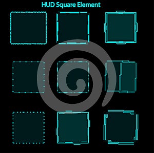 Set of hud square elements,Futuristic Sci Fi Modern User Interface Set.hud square elements,head up display,hud elements photo