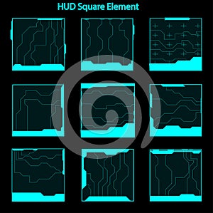 Set of hud square elements,Futuristic Sci Fi Modern User Interface Set.hud square elements,head up display,hud elements photo