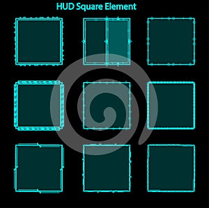 Set of hud square elements,Futuristic Sci Fi Modern User Interface Set.hud square elements,head up display,hud elements photo