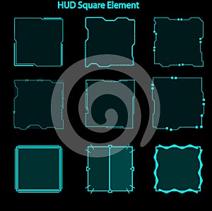 Set of hud square elements,Futuristic Sci Fi Modern User Interface Set.hud square elements,head up display,hud elements photo