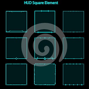 Set of hud square elements,Futuristic Sci Fi Modern User Interface Set.hud square elements,head up display,hud elements photo