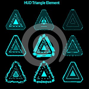 Set of hud triangle elements,Futuristic Sci Fi Modern User Interface Set.hud triangle elements,head up display,hud elements photo