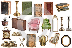 Set of a huge amount gorgeous old vintage items