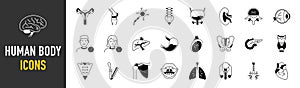 Set of human body icons collection.