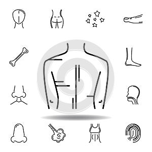 set of human organs men back outline icon. Signs and symbols can be used for web, logo, mobile app, UI, UX