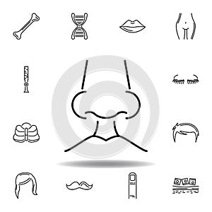 set of human organs nostril outline icon. Signs and symbols can be used for web, logo, mobile app, UI, UX