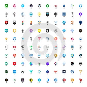 Set of hundred cryptocurrency logos, part 2