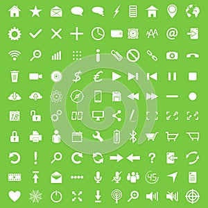 Set of hundred flat icons