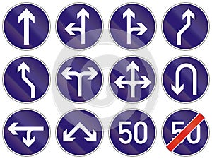 Set of Hungarian regulatory road signs