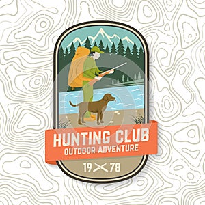 Set of Hunting club badge. Vector Concept for shirt, label, print, stamp. Vintage typography design with hunter, dog